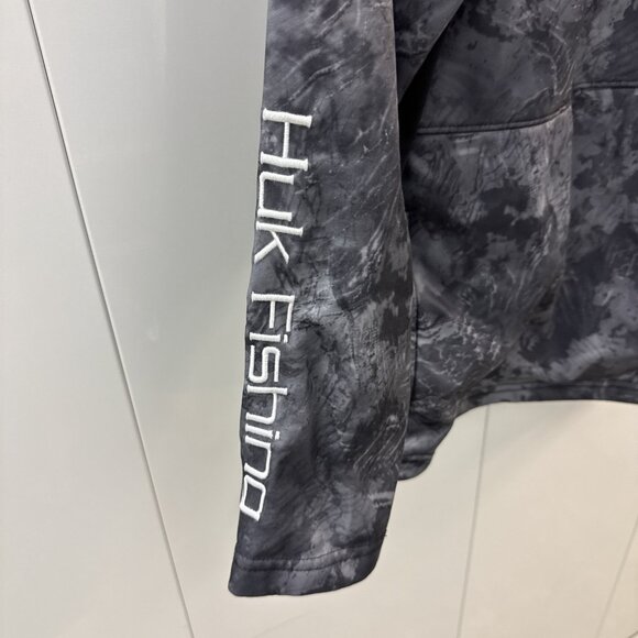 Mens HUK Performance Kryptek Cano 1/4 Zip Pullover Long Sleeve M With Pockets - Picture 3 of 11